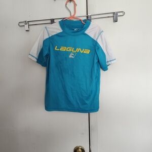 Laguna B Blue and White Kids Short Sleeve Tee